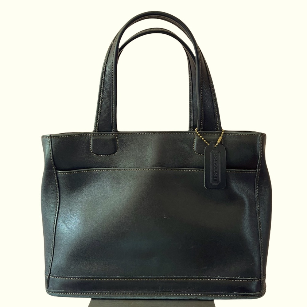 Vintage Coach Leather 70s Black Shoulder Bag